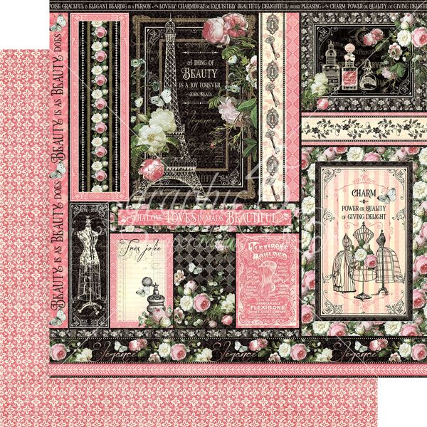 Graphic 45 Elegance: Delightful 12x12 DS Paper (1 Sheet)
