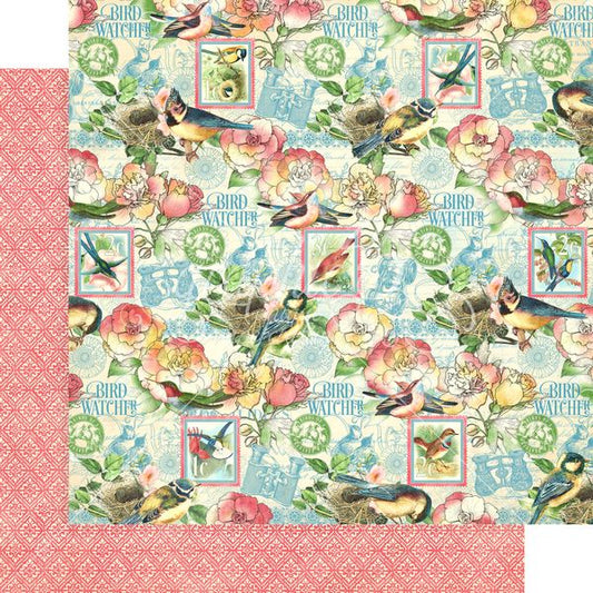 Graphic 45 Bird Watcher: Just Breathe 12x12 DS Paper (1 Sheet)