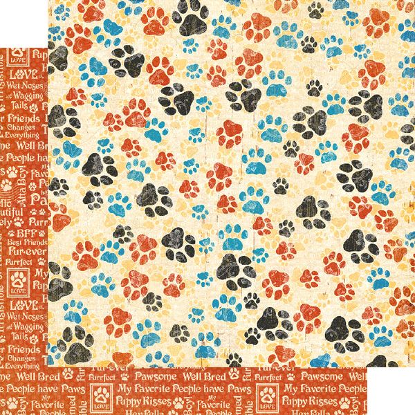 Graphic 45 Well Groomed: Pawsome! 12x12 DS Paper (1 Sheet)