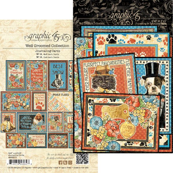 Graphic 45 Well GroomedPaper (1 Sheet) Journaling Cards