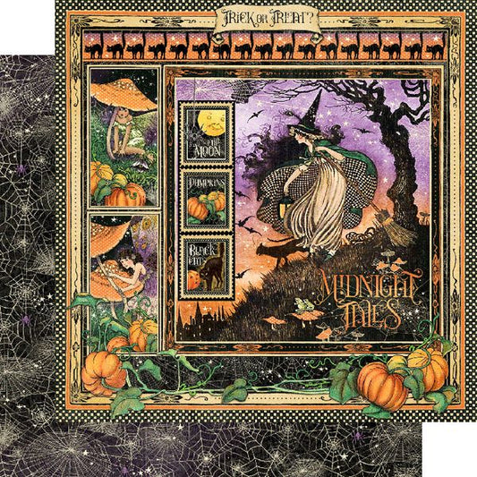Graphic 45 Midnight Tales: Midnight Tales 12x12 DS Paper (1 Sheet)
