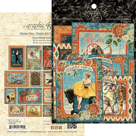 Graphic 45 Come One Graphic 45 Come All Journaling Cards