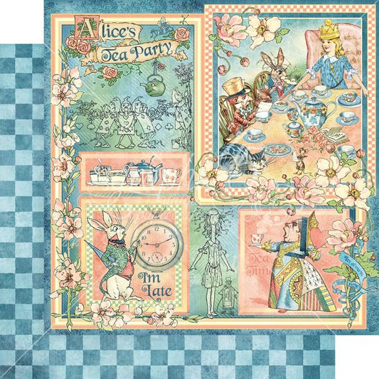 Graphic 45 Alice's Tea Party 12x12 DS Paper (1 Sheet)