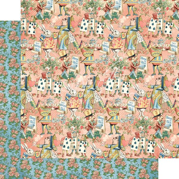 Graphic 45 Alice's Tea Party: Curiouser 12x12 DS Paper (1 Sheet)