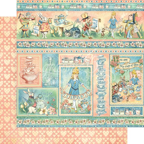 Graphic 45 Alice's Tea Party: Fantasy 12x12 DS Paper (1 Sheet)