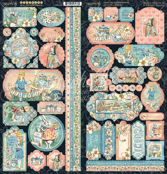 Graphic 45 Alice's Tea Party Stickers