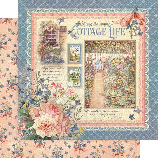 Graphic 45 Cottage Life: Cottage Life 12x12 DS Paper (1 Sheet)