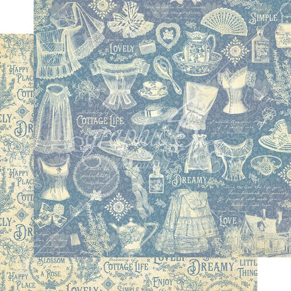 Graphic 45 Cottage Life: Dare to Dream 12x12 DS Paper (1 Sheet)