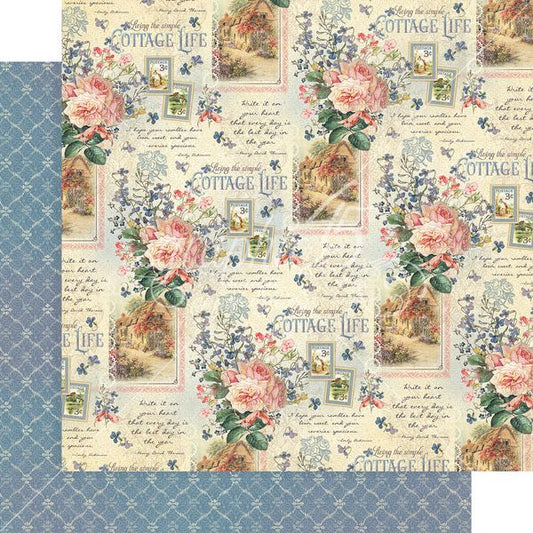 Graphic 45 Cottage Life: My Happy Place 12x12 DS Paper (1 Sheet)