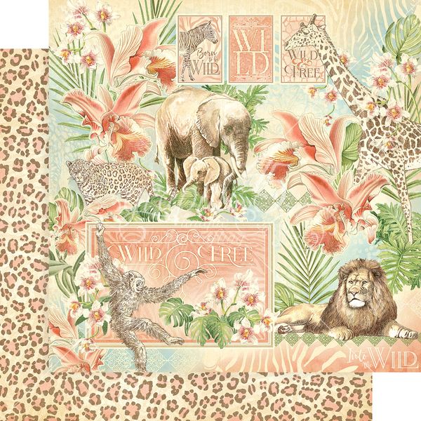 Graphic 45 Wild and Free: Wild and Free 12x12 DS Paper (1 Sheet)