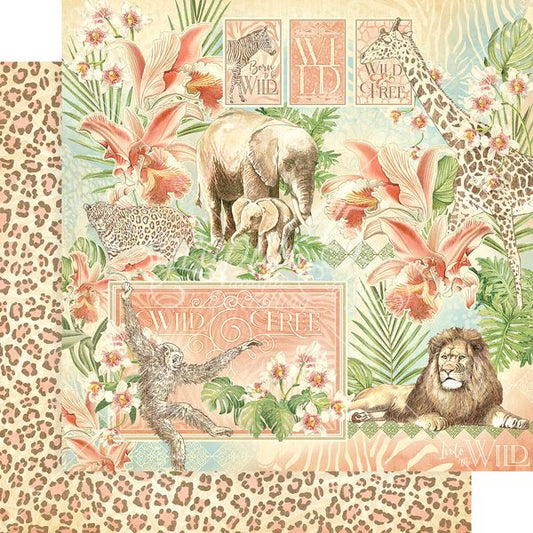 Graphic 45 Wild and Free: Wild and Free 12x12 DS Paper (1 Sheet)