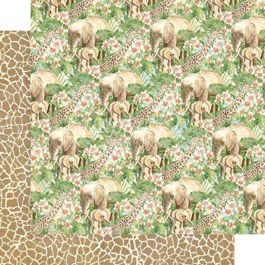 Graphic 45 Wild and Free: Savanna Babies 12x12 DS Paper (1 Sheet)