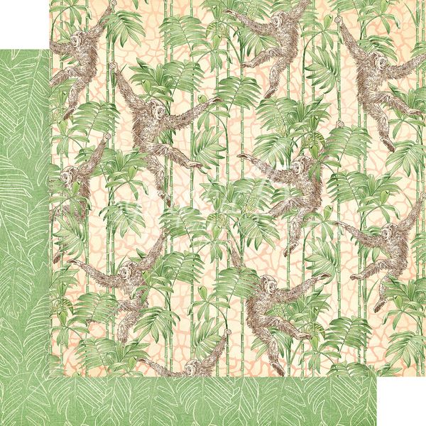 Graphic 45 Wild And Free: Monkey Trouble 12x12 DS Paper (1 Sheet)