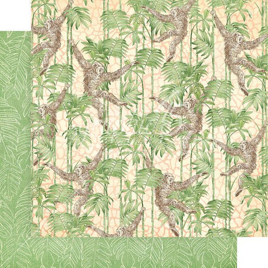 Graphic 45 Wild And Free: Monkey Trouble 12x12 DS Paper (1 Sheet)