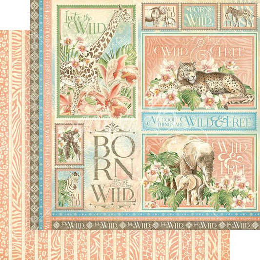Graphic 45 Wild and Free: Born To Be Wild 12x12 DS Paper (1 Sheet)