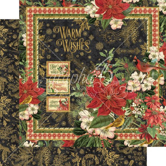 Graphic 45 Warm Wishes Collection: Warm Wishes 12x12 DS Paper (1 Sheet)