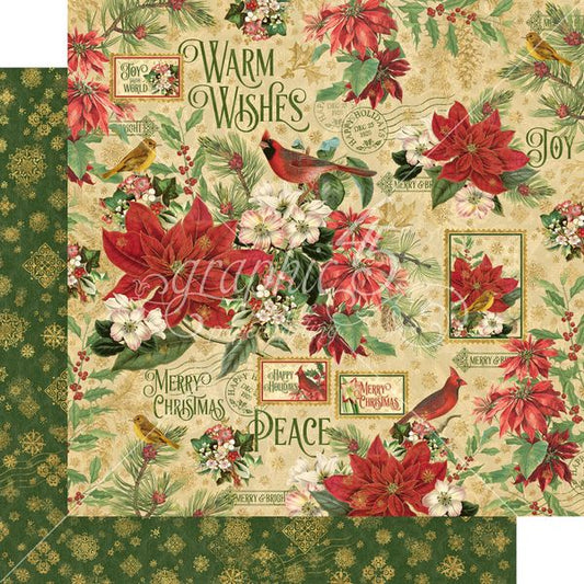 Graphic 45 Warm Wishes Collection: Peace and Plenty 12x12 DS Paper (1 Sheet)
