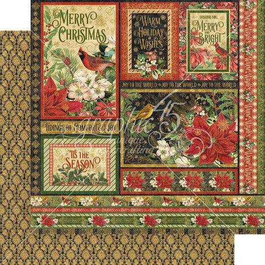 Graphic 45 Warm Wishes Collection: Glad Tidings 12x12 DS Paper (1 Sheet)