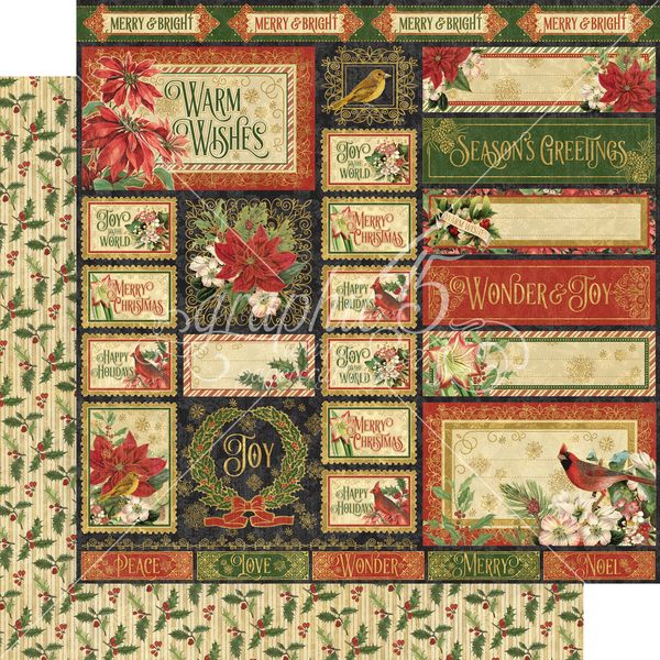 Graphic 45 Warm Wishes Collection: So Very Marry 12x12 DS Paper (1 Sheet)