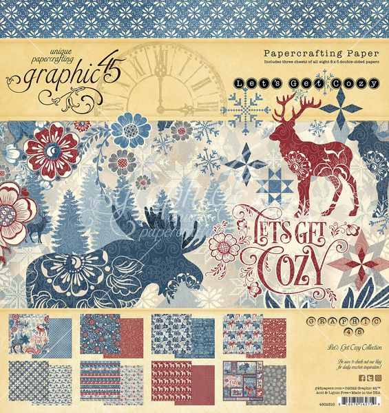 Graphic 45 Let's Get Cozy 8"x8" Paper Pad