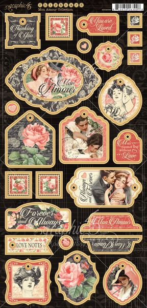 Graphic 45 Mon Amour Chipboard