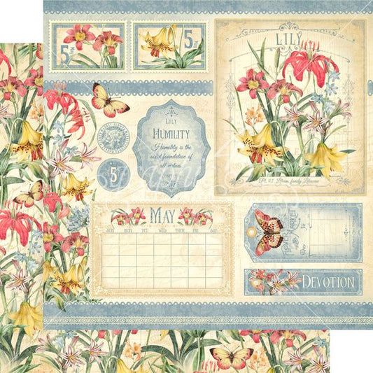 Graphic 45 Flower Market May 12x12 DS Paper (1 Sheet)