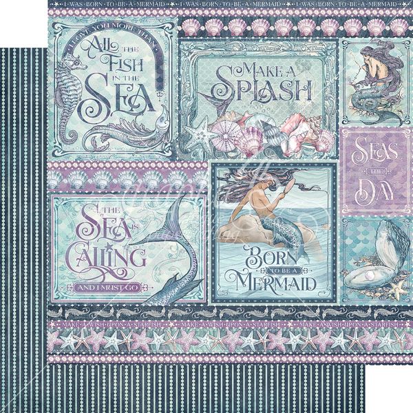 Graphic 45 Make A Splash: Seas The Day 12x12 DS Paper (1 Sheet)