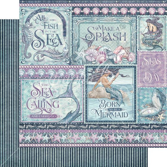 Graphic 45 Make A Splash: Seas The Day 12x12 DS Paper (1 Sheet)