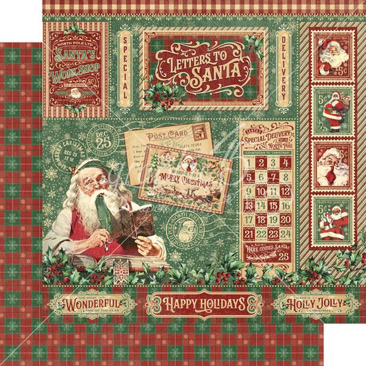 Graphic 45 Letters To Santa: Graphic 45 Letters To Santa 12x12 DS Paper (1 Sheet)