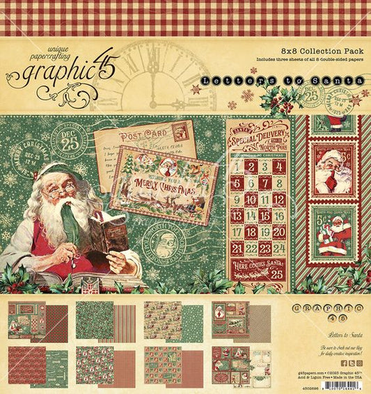 Graphic 45 Letters to Santa: 8x8 Paper Pack