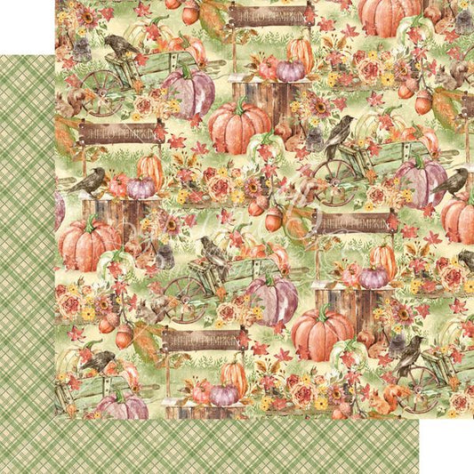 Graphic 45 Farmer's Market:  Hello Pumpkin 12x12 DS Paper (1 Sheet)