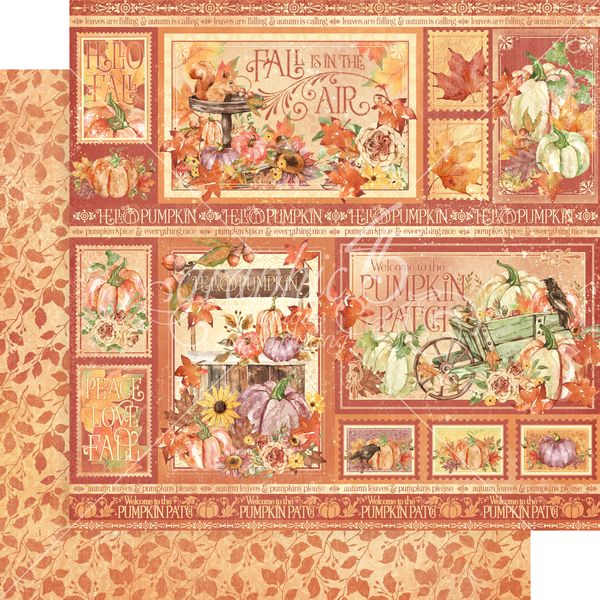 Graphic 45 Beautiful Bounty Hello Pumpkin 12x12 DS Paper (1 Sheet)