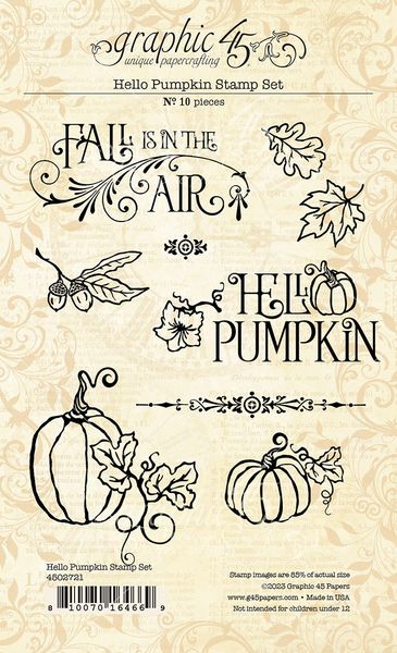 Graphic 45 Hello Pumpkin Clear Stamp Set