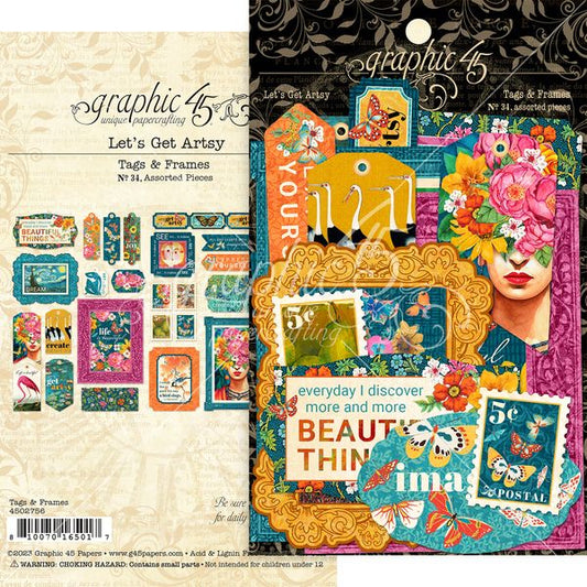 Graphic 45 Let's Get Artsy Tags & Frames