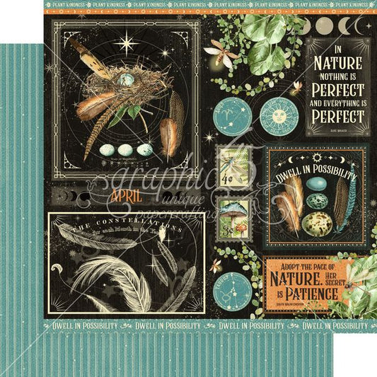 Graphic 45 Life is  Abundant:  April 12x12 DS Paper (1 Sheet)