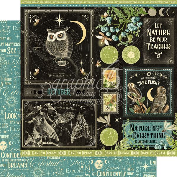 Graphic 45 Life is  Abundant:  October 12x12 DS Paper (1 Sheet)
