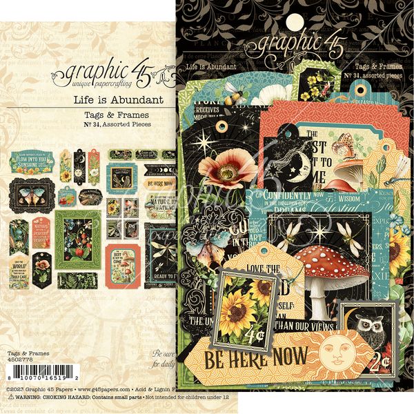 DISC - Graphic 45 Life is  Abundant Frames & Tags