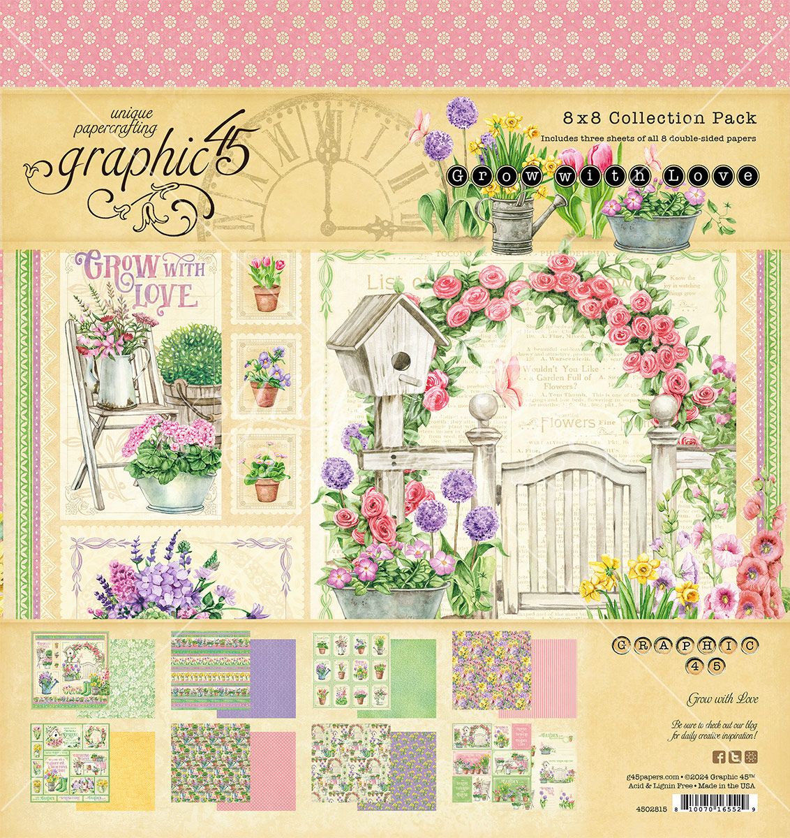 Graphic 45 Grow With Love 8X8 Pad