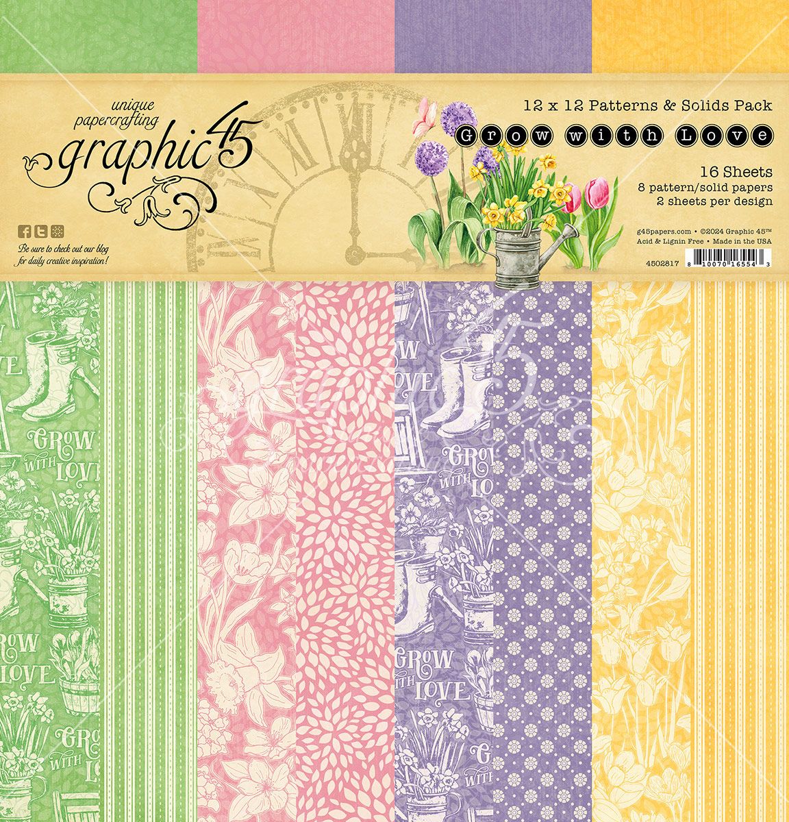 Grow With Love  12x12 Patterns & Solids Collection Pack