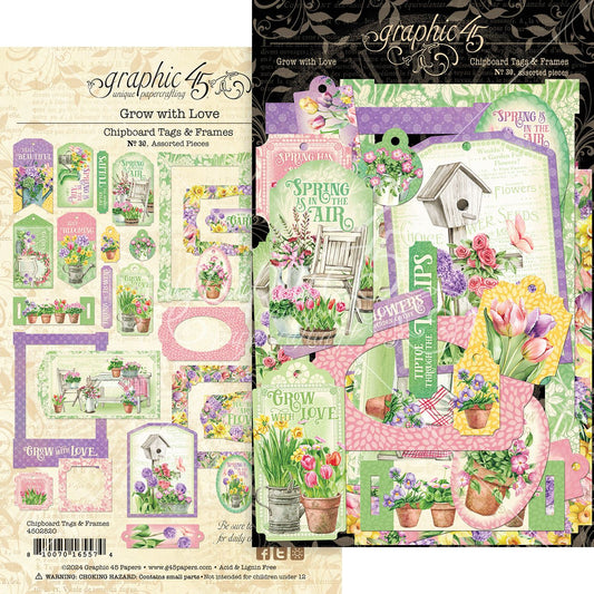 Graphic 45 Grow With Love Frames and Tags