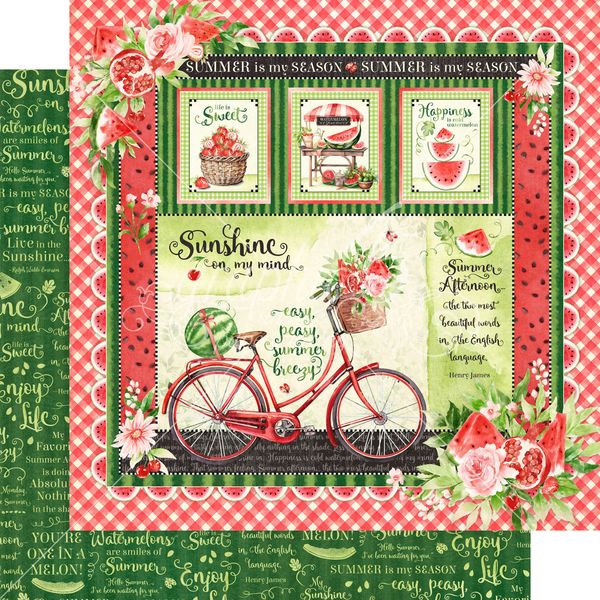 Graphic 45 Sunshine on My Mind: Graphic 45 Sunshine on My Mind 12x12 DS Paper (1 Sheet)