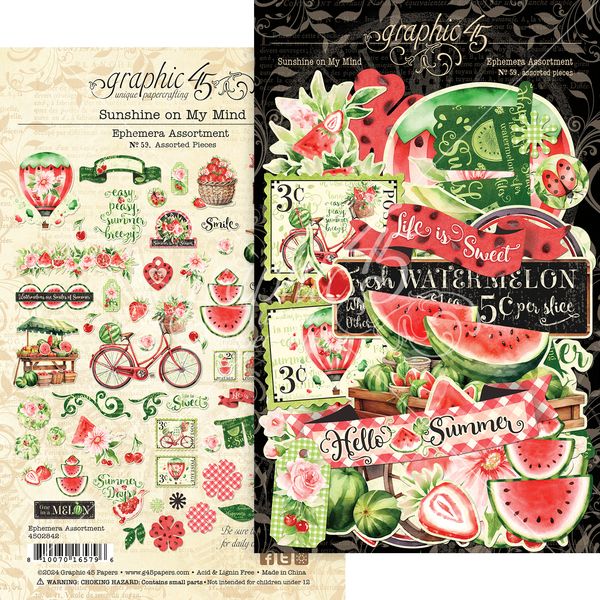 Graphic 45 Sunshine on my Mind Ephemera Set