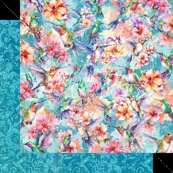 Graphic 45 Flight of Fancy: Happy Hummingbirds 12x12 DS Paper (1 Sheet)