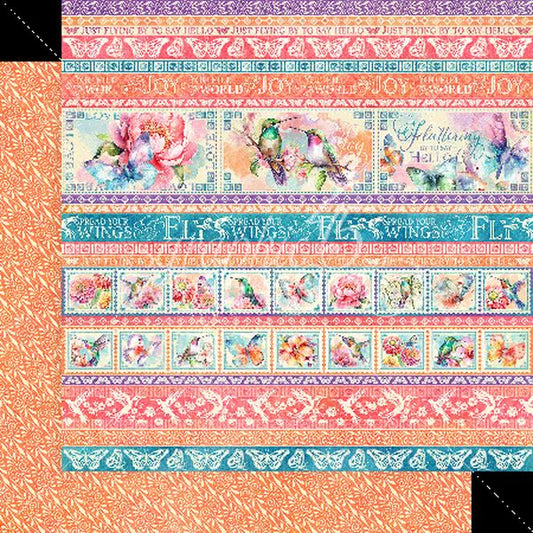 Graphic 45 Flight of Fancy: Flying by to Say Hello 12x12 DS Paper (1 Sheet)