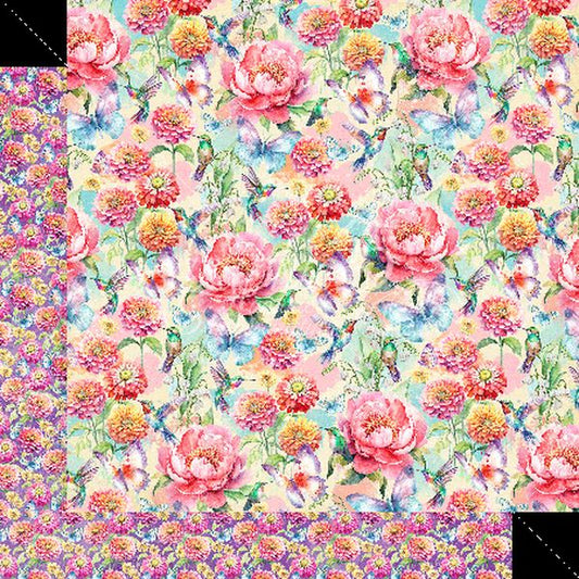 Graphic 45 Flight of Fancy: Color my World 12x12 DS Paper (1 Sheet)