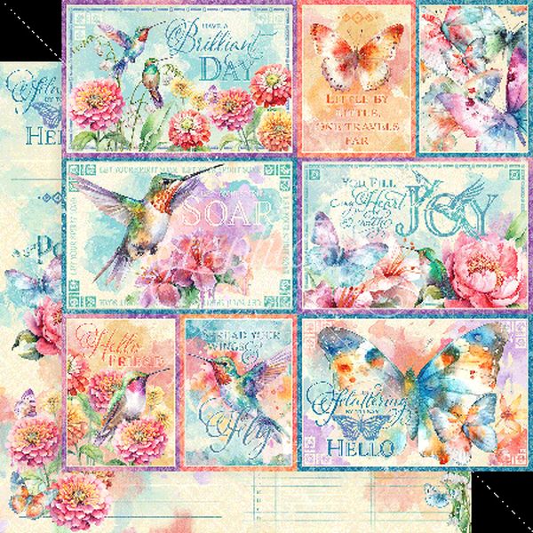 Graphic 45 Flight of Fancy: Let your Spirit Soar 12x12 DS Paper (1 Sheet)