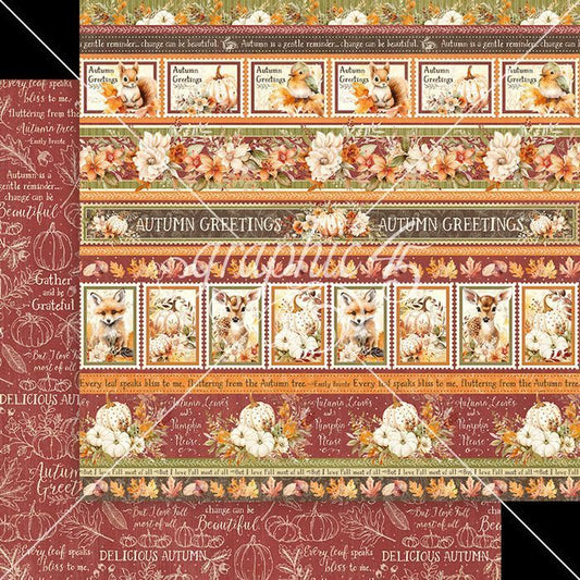 Graphic 45 Autumn Greetings: Thanks & Giving 12x12 DS Paper (1 Sheet)