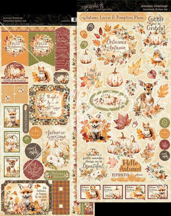 Graphic 45 Autumn Greetings Sticker Set