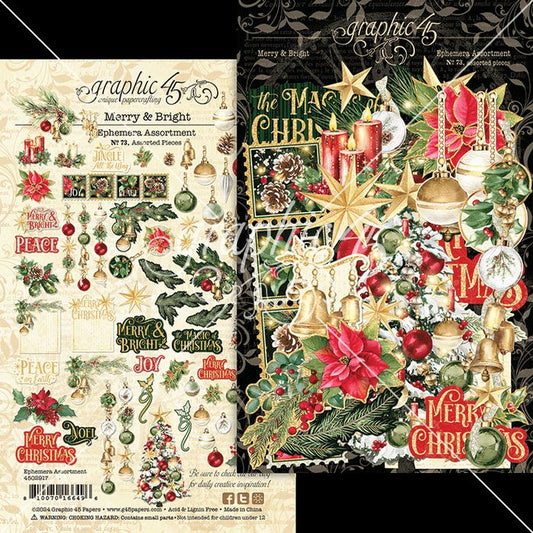Graphic 45 Merry & Bright Ephemera Set
