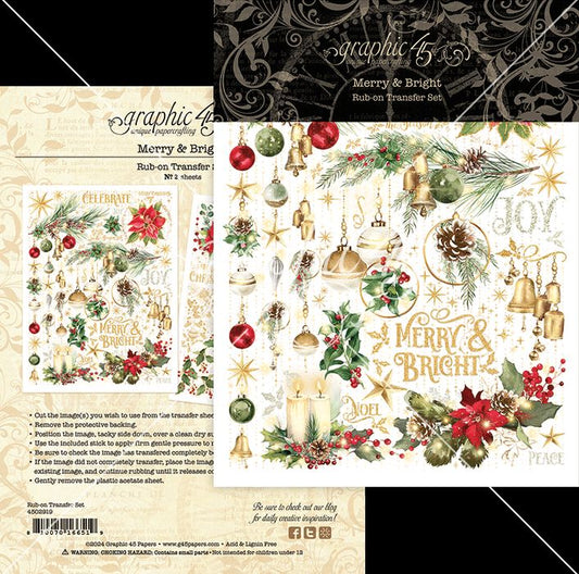 Graphic 45 Merry & Bright Rub-On Transfers